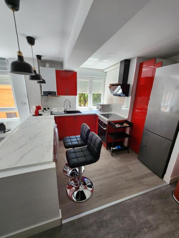 Cocina del apartamento Hospitales León